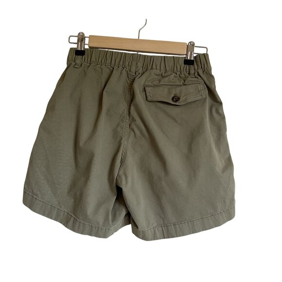 Bearbottom Clothing Size Small 5.5" Inseam Made in Green Chino Khaki Elastic Wai - Picture 2 of 9